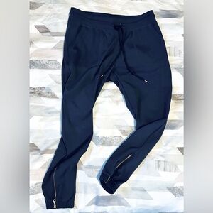 Dark Blue Peak Zipper Joggers (Long) 31